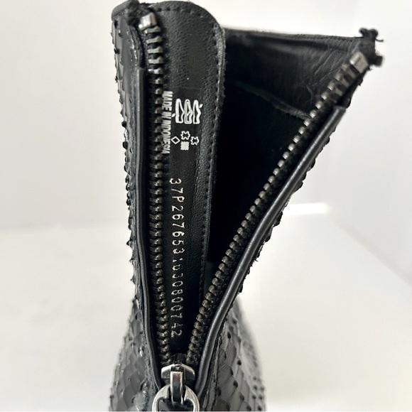 Ecco Snakeskin Embossed Leather Ankle Boot Shoe Block Heel Goth Size EU37 US 6.5 - Picture 11 of 14